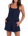 Tysa Eagle Short Romper In Navy In Blue