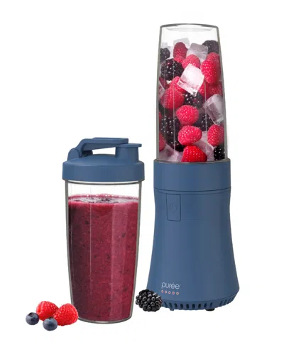 Tzumi Puree 18 Oz. One-touch Mini Blender In Blue