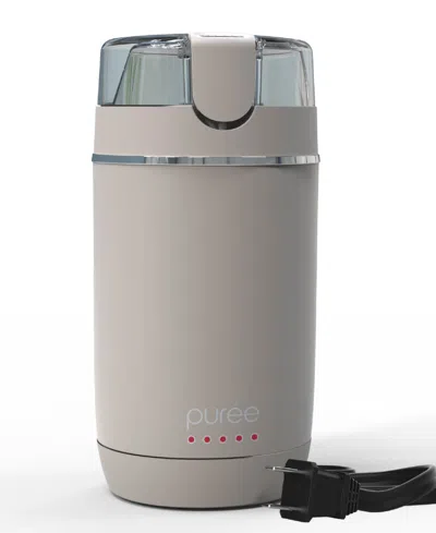 Tzumi Puree Electric Coffee Grinder, One-touch Spice, Herb, And Coffee Bean Grinder With Stainless Steel B In Gray