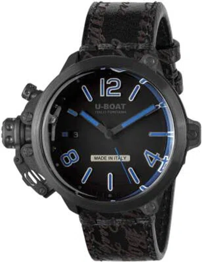 Pre-owned U-boat 8808 Capsule Pvd Bk Bl 45mm