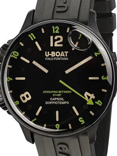 Pre-owned U-boat 8840/b Capsoil Doppiotempo Dlc Gmt Mens Watch 45mm 10atm