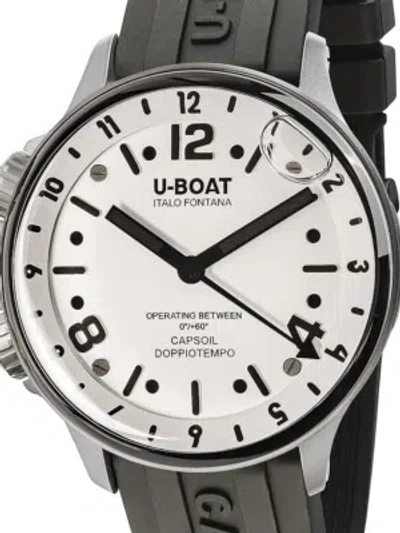 Pre-owned U-boat 8888/a Capsoil Doppiotempo Ss Gmt Mens Watch 45mm 10atm