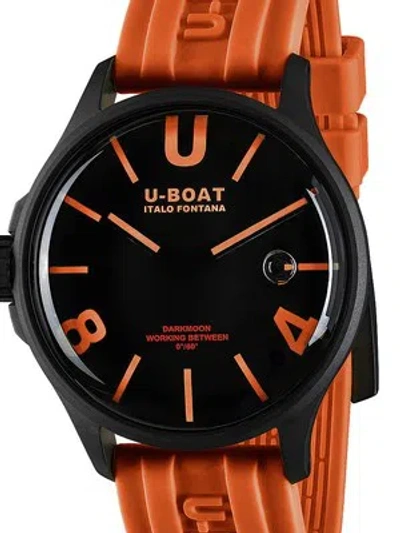 Pre-owned U-boat 9538 Darkmoon Orange Ipb 44mm 5atm