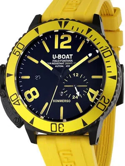 Pre-owned U-boat 9668 Sommerso Yellow Ipb Automatic Mens Watch 46mm 30atm