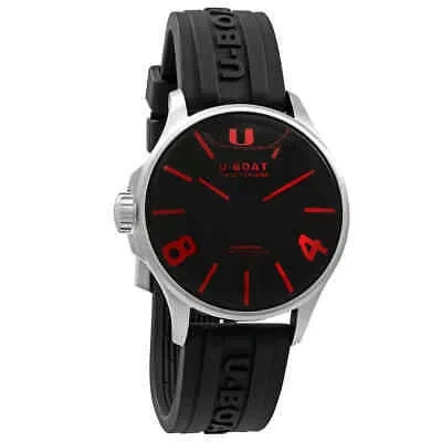 Pre-owned U-boat Capsoil Darkmoon Quartz Red Dial Men's Watch 9305