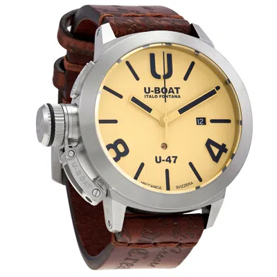 U-boat Classico Automatic Beige Dial Men's Watch 8106 In Brown/silver Tone/black/beige