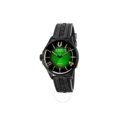 U-boat Darkmoon Quartz Green Dial Men's Watch 9503 In Black