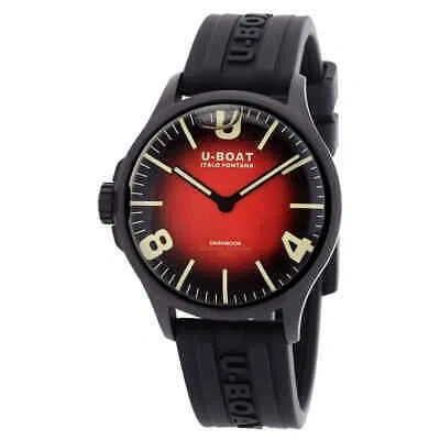 Pre-owned U-boat Lefty Darkmoon Quartz Red Dial Men's Watch 8697