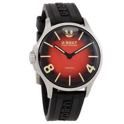 Pre-owned U-boat Lefty Darkmoon Quartz Red Dial Men's Watch 8701