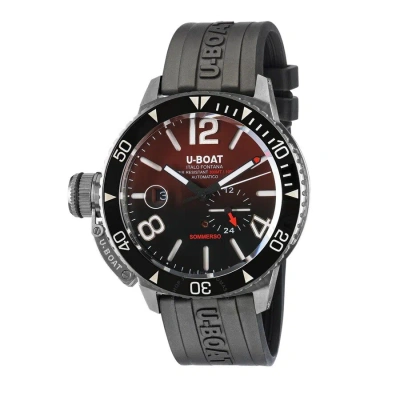 U-boat Sommerso Automatic Red Dial Men's Watch 9521 In Black