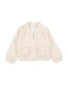 U+é Babies'  Toddler Girl Cardigan Beige Size 6 Polyester, Polyamide In Brown