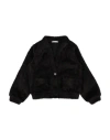 U+é Toddler Girl Cardigan Black Size 5 Polyester, Polyamide In Black