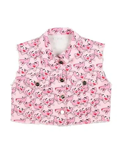 U+é Babies'  Toddler Girl Denim Outerwear Pink Size 5 Cotton, Elastane
