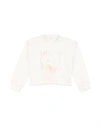 U+é Babies'  Toddler Girl Sweatshirt Ivory Size 5 Cotton, Elastane In White
