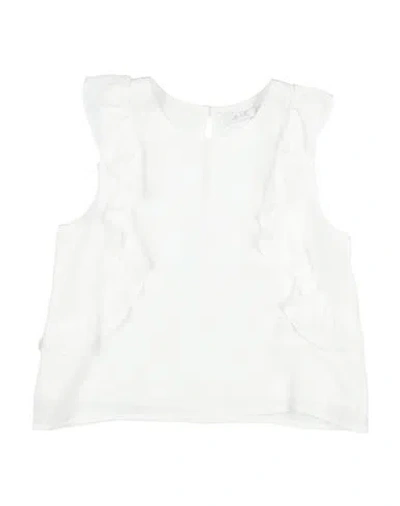 U+é Babies'  Toddler Girl Top White Size 5 Viscose In Multi