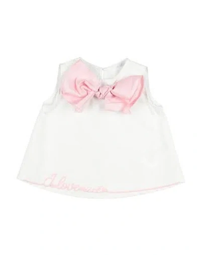 U+é Babies'  Toddler Girl Top White Size 6 Cotton In Pink