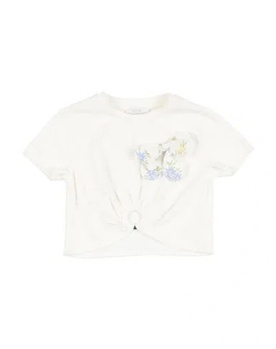 U+é Babies'  Toddler Girl T-shirt White Size 6 Cotton, Elastane