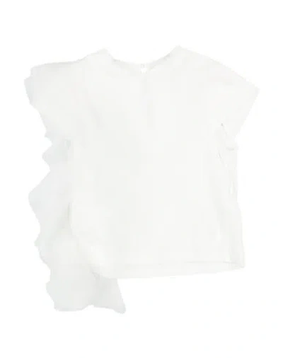 U+é Babies'  Toddler Girl T-shirt White Size 6 Cotton, Elastane