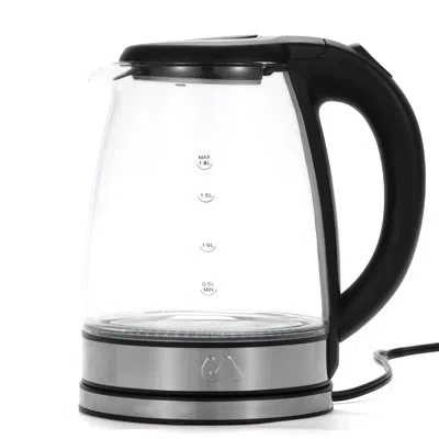 Uber Appliance 1.8l Glass & Stainless Steel Water Boiler, Heater & Electric Tea Kettle In Silver;black