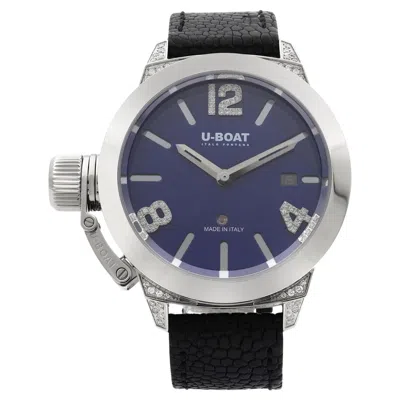 Pre-owned U-boat Classico Steel Diamond 0.23cttw Blue Dial Automatic Ladies Watch 7077