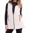 Ubu Reversible Quilted Vest In Winter White/dark Grey In White