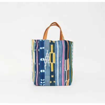 Ubuntu Life African Baule Cloth Tote Bag In Blue