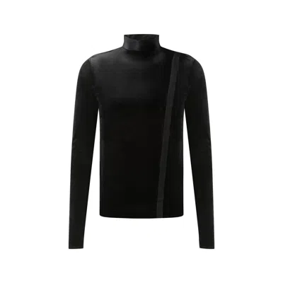 Úchè Men's Black Velvet Side Cut-out Shirt