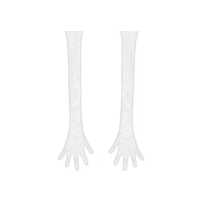 Úchè Women's White Sheer Gloves