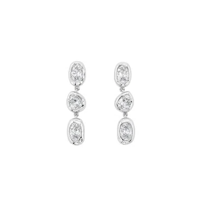 Uchi And Soto Women's Enso Layered Silver Stone Earrings