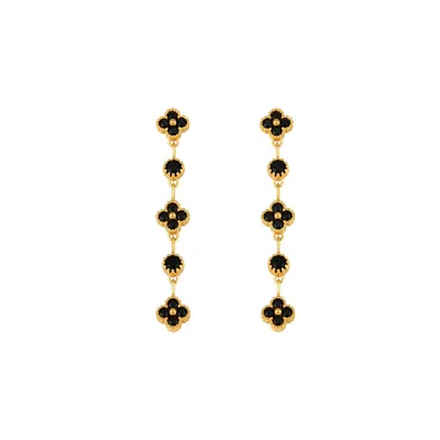 Uchi And Soto Women's Gold / Black Kinmokusei Black Drop Earrings In Purple