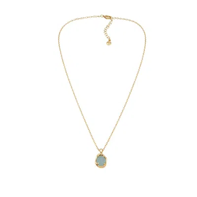 Uchi And Soto Women's Gold / Blue Enso Aqua Stone Necklace