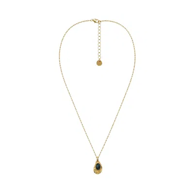 Uchi And Soto Women's Gold / Blue Enso Gold & Malachite Stone Necklace In Gold/blue