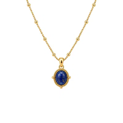 Uchi And Soto Women's Gold / Blue Enso Solid 925 Silver With 18k Gold Vermeil & Lapis Lazuli Stone Necklace In Gold/blue