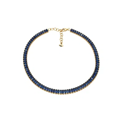 Uchi And Soto Women's Gold / Blue Hanabi Blue Stone Necklace In Gold/blue