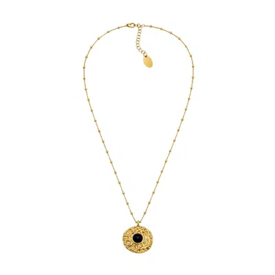 Uchi And Soto Women's Gold / Blue Kin Molten Gold & Navy Stone Pendant Necklace In Gold/blue
