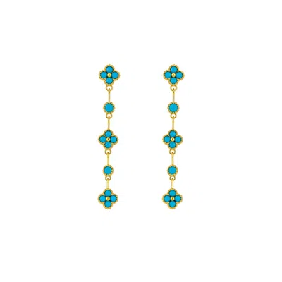 Uchi And Soto Women's Gold / Blue Kinmokusei Aqua Drop Earrings