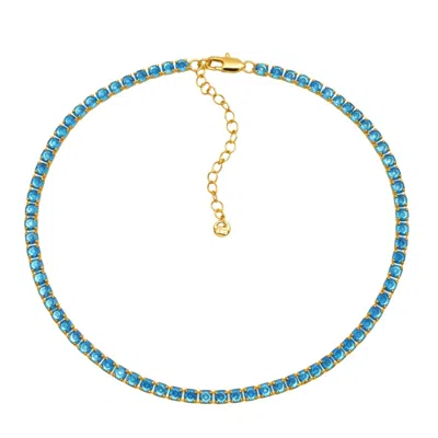 Uchi And Soto Women's Gold / Blue Shikaku Blue & Gold Tennis Necklace In Multi