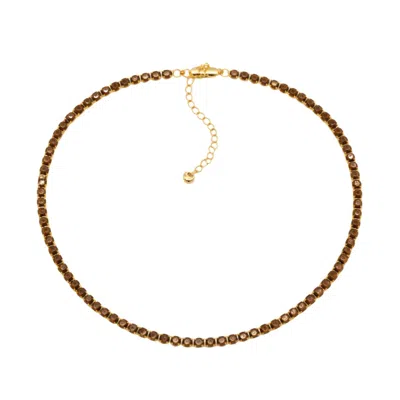 Uchi And Soto Women's Gold / Brown Shikaku Brown Tennis Necklace In Multi