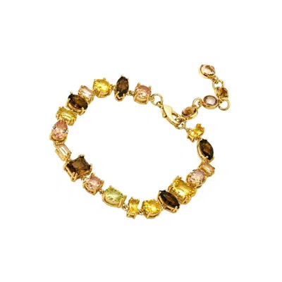 Uchi And Soto Women's Gold / Brown / Yellow Hanabi Mixed Gold Stone Bracelet In Gold/brown/yellow