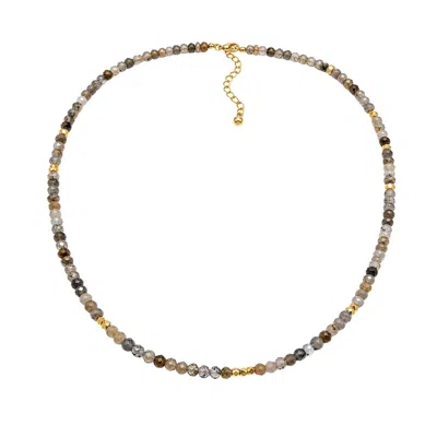 Uchi And Soto Women's Gold Enso Moonstone Beaded Necklace