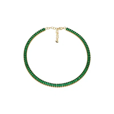 Uchi And Soto Women's Gold / Green Hanabi Green Stone Necklace In Gold/green