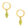 Uchi And Soto Women's Gold / Green Nekomeishi Green Cats Eye Earrings In Multi