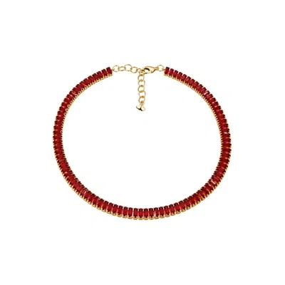 Uchi And Soto Women's Gold / Red Hanabi Red Stone Necklace In Gold/red
