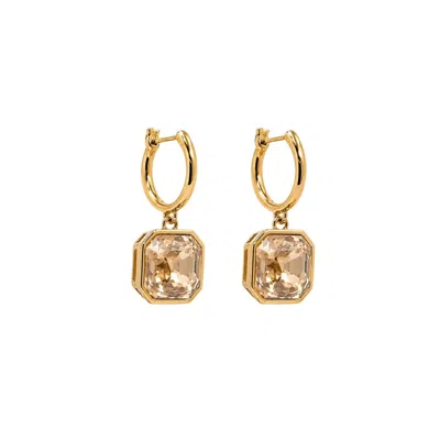 Uchi And Soto Women's Gold Shikaku Square Stone Hoops