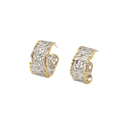 Uchi And Soto Women's Gold / Silver Kin Mixed Metal Filigree Hoops In Gold/silver
