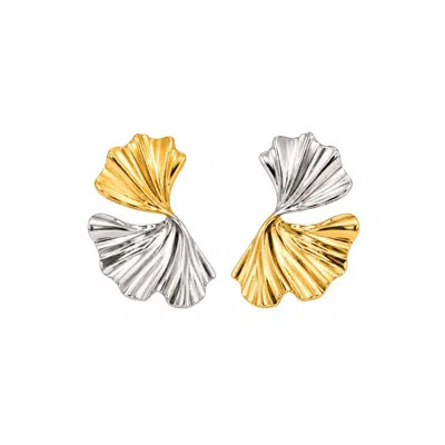 Uchi And Soto Women's Gold / Silver Kin Mixed Metals Sculptural Statement Earrings In Gold/silver