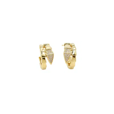 Uchi And Soto Women's Gold / Silver Kin Snake Stone Earrings