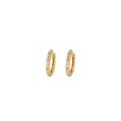 Uchi And Soto Women's Gold / Silver Kin Stone Huggie Hoop Earrings