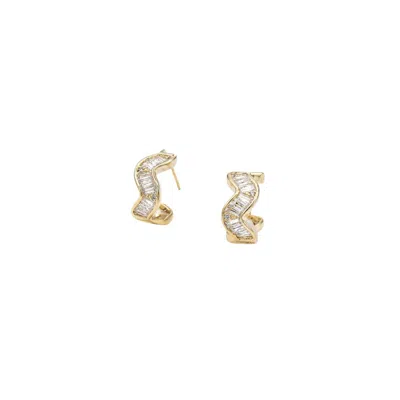 Uchi And Soto Women's Gold / Silver Kin Twisted Stone Hoops