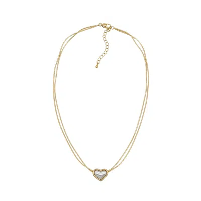 Uchi And Soto Women's Gold / Silver Kokoro Mixed Metal Heart Necklace In Multi